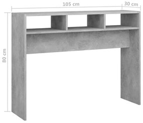 Τραπέζι Κονσόλα Γκρι Σκυροδέματος 105x30x80 εκ. από Μοριοσανίδα - Γκρι