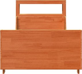 vidaXL Σκελετός Κρεβ. Χωρίς Στρώμα Καφέ Κεριού 90x200 εκ Μασίφ Πεύκο