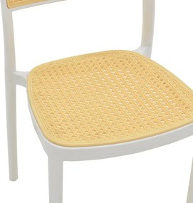 Καρέκλα Westley pakoworld pp φυσικό-λευκό  55x47x81εκ