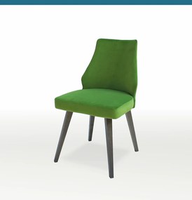 Ξύλινη-βελούδινη καρέκλα Greene πράσινο-καφέ 87,5x48,5x48,5x44,5cm, FAN1234