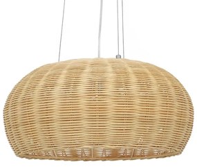 DE LA MER 01624 Vintage Κρεμαστό Φωτιστικό Οροφής Τρίφωτο Καφέ Ξύλινο Bamboo Φ45 x Υ24cm