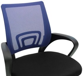 Καρέκλα γραφείου Berto II με ύφασμα mesh σε μπλε-μαύρη απόχρωση 57.5x54.5x81-91εκ 60x48x95 εκ.