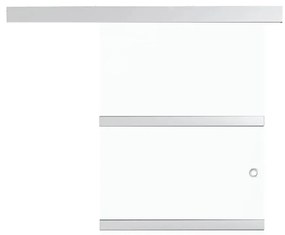 vidaXL Πόρτα Συρόμενη με Μαλακό Στοπ 90x205 εκ. Γυαλί ESG/Αλουμίνιο