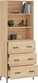 vidaXL Ντουλάπι Sonoma δρυς 69,5 x 34 x 180 εκ. από Επεξεργασμένο Ξύλο