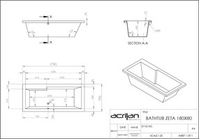 Acrilan Zeta - Ακρυλική Μπανιέρα 180x80 εκ - Maxxcoat