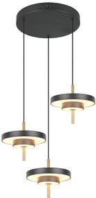 Φωτιστικό Κρεμαστό Trio Lighting KEATON 340230380 Μαύρο Ματ (Black Mat) και Χρυσό Χρώμα (Gold Coloured) 2300+3000+4000K
