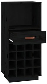 vidaXL Κάβα Κρασιών Μαύρο 45 x 34 x 100 εκ. από Μασίφ Ξύλο Πεύκου