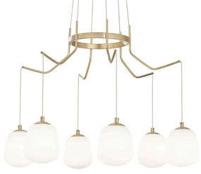 Φωτιστικό Οροφής Karousel 206387 72x97,5/127cm 6xG9 15W Gold Ideal Lux