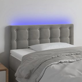 Κεφαλάρι Κρεβατιού LED Ανοιχτό Γκρι 80x5x78/88 εκ. Βελούδινο 3122076