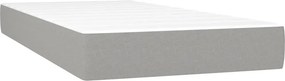 vidaXL Κρεβάτι Boxspring με Στρώμα Ανοιχτό Γκρι 90x190 εκ. Υφασμάτινο