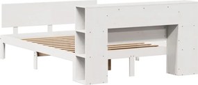 vidaXL Κρεβάτι Βιβλιοθήκη Χωρίς Στρώμα 140x200 εκ Μασίφ Ξύλο Πεύκο
