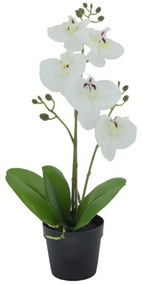 Τεχνητό Φυτό Σε Γλαστράκι Orchid 3 022417 H35cm White-Green PEVA