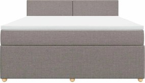 vidaXL Κρεβάτι Boxspring με Στρώμα Taupe 180x200 εκ. Υφασμάτινο