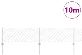 vidaXL Φράχτης αλυσίδας  με 10 U Posts Ασημί 0.4x10 m Χάλυβας