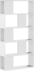 vidaXL Βιβλιοθήκη 5 Επιπέδων Λευκή 80,5x23,5x162,5 εκ. Επεξεργ. Ξύλο