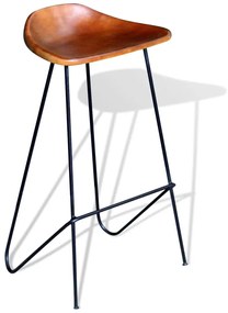 vidaXL Σκαμπό Μπαρ 4 τεμ. Καφέ από Γνήσιο Δέρμα