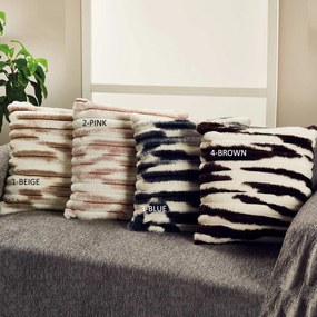 Διακοσμητική Μαξιλαροθήκη Γούνινη (45x45) Whitegg D0234 Εκρού,Καφέ