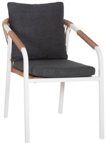 ΠΟΛΥΘΡΟΝΑ MAERLY HM6051.01 ΛΕΥΚΟ ΑΛΟΥΜΙΝΙΟ-ΑΝΟΙΧΤΟ ΚΑΦΕ P.E.RATTAN-ΜΑΞΙΛΑΡΙΑ 55,5x62,5x76,5-85 εκ.