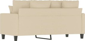 vidaXL Καναπές Διθέσιος Κρεμ 140 εκ. Υφασμάτινος