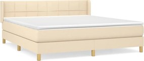 vidaXL Κρεβάτι Boxspring με Στρώμα Κρεμ 180x200 εκ. Υφασμάτινο