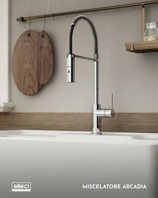 Elleci Arcadia Chrome - Μπαταρία Κουζίνας με Ντους