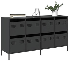 vidaXL Ντουλάπι Μαύρο 135x39x73,5 εκ. από Χάλυβα Ψυχρής Έλασης