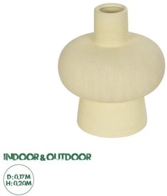 Artificial Garden ICEBERG 21263 Διακοσμητικό Κεραμικό Βάζo Μπεζ Π17 x Μ17 x Υ20cm Globostar-21263-Μπεζ 21263