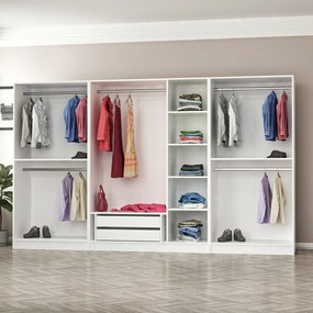 Επταφυλλη Ντουλαπα Λευκο KALEO 52x270x190