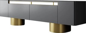 Έπιπλο Τηλεόρασης Ανθρακί / Χρυσό CLAA 180x30x16