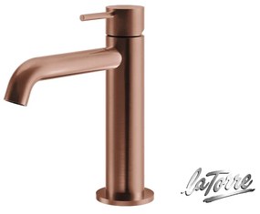 La Torre ELLE 316 Rose Gold Brushed PVD Μπαταρία Νιπτήρος με βαλβίδα