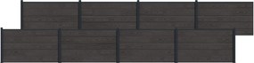 vidaXL Πάνελ Φράχτη 8 pcs WPC και Αλουμίνιο Μαύρο