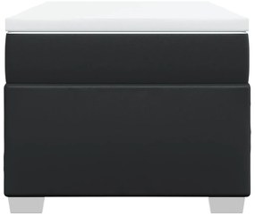 vidaXL Κρεβάτι Boxspring με Στρώμα Μαύρο 100x200εκ.από Συνθετικό Δέρμα