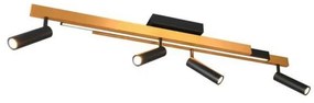 Φωτιστικό Οροφής - Σποτ Zeno 648310580 133x8x23cm Black-Gold Trio Lighting