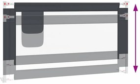 vidaXL Μπάρα Κρεβατιού Προστατευτική Σκούρο Γκρι 150x25 εκ. Υφασμάτινη