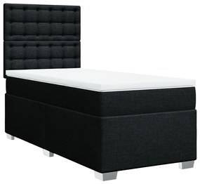 ΚΡΕΒΑΤΙ BOXSPRING ΜΕ ΣΤΡΩΜΑ ΜΑΥΡΟ 90X190 ΕΚ.ΥΦΑΣΜΑΤΙΝΟ 3290359