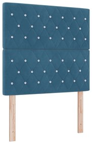 vidaXL Βελούδινο Κεφαλάρι Argyle Σκούρο Μπλε 100 cm Βελούδο