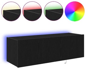vidaXL Ντουλάπι Τηλεόρασης Τοίχου Μαύρη δρυς 100 x 35 x 31 cm