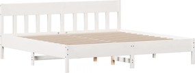 vidaXL Σκελετός Κρεβ. Χωρίς Στρώμα Λευκό 180x200 εκ Μασίφ Πεύκο