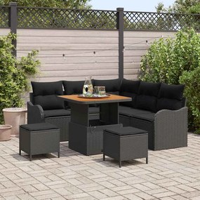 vidaXL Σετ Καναπέ Κήπου 8 pcs Μαύρο συνθετικό ρατάν