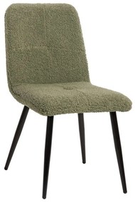 Καρέκλα Shelly HM8590.03 48x64x87cm Με Μαύρα Μεταλλικά Πόδια & Ύφασμα Teddy Mint Metal, Fabric