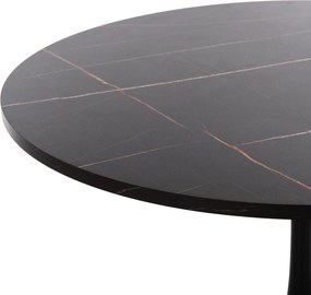 ΤΡΑΠΕΖΙ ΤΡΑΠΕΖΑΡΙΑΣ ROLLO HM9422.12 ΣΤΡΟΓΓΥΛΟ BLACK MARBLE Φ120x74Yεκ.