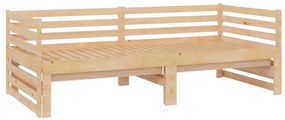 vidaXL Καναπές Κρεβάτι Συρόμενος 2x(90x200) εκ. από Μασίφ Ξύλο Πεύκου