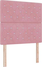 vidaXL Κεφαλάρι με κεφαλάρι Ροζ 100 cm Τεχνητό Δέρμα