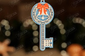 Σετ των 2 Intra απο ξύλο plywood 3mm-4mm πάχος – Το μαγικό κλειδί του Άγιου Βασίλη | Παιχνίδι Χριστουγεννιάτικου Δέντρου Δίασταση 20x20 cm INTRAFABR-105990903