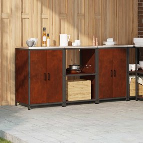 vidaXL Σετ Αποθήκευσης Κουζίνας HATTEM 3 pcs Σκ rusty Ατσάλι