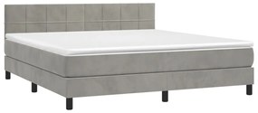 ΚΡΕΒΑΤΙ BOXSPRING ΜΕ ΣΤΡΩΜΑ &amp; LED ΑΝ.ΓΚΡΙ 160X200 ΕΚ. ΒΕΛΟΥΔΙΝΟ 3134411