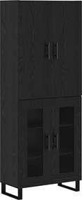 vidaXL Highboard 2 pcs Μαύρη Οξυά 69,5 x 34 x 180 εκ.