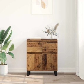 vidaXL Πλαϊνό γραφείο με συρτάρι Παλιό Ξύλο 60 x 35 x 70 cm