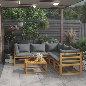 3057612 3057612 vidaXL 6 Piece Garden Lounge Set with Cushion Solid Acacia Wood (311852+311856+311858)	 Γκρι, 1 Τεμάχιο