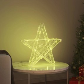 vidaXL 3D Αστέρι 50 LED Θερμό λευκό 55 x 53.5 x 10 εκ Ακρυλικό